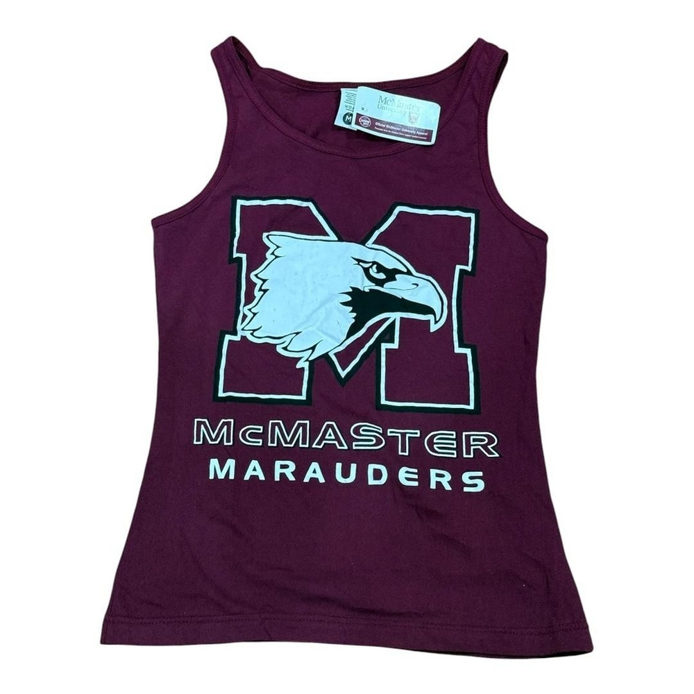 Mcmaster Marauders Shirt Womens Medium Red College Tank Top Sleeveless Graphic